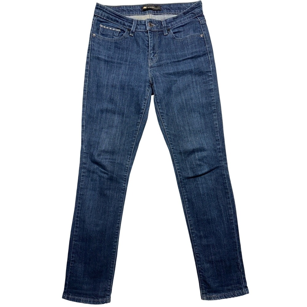 Levi's Mid Rise Skinny Jeans 27 Blue Embroidered Pockets Y2K Denim Indie Sleek